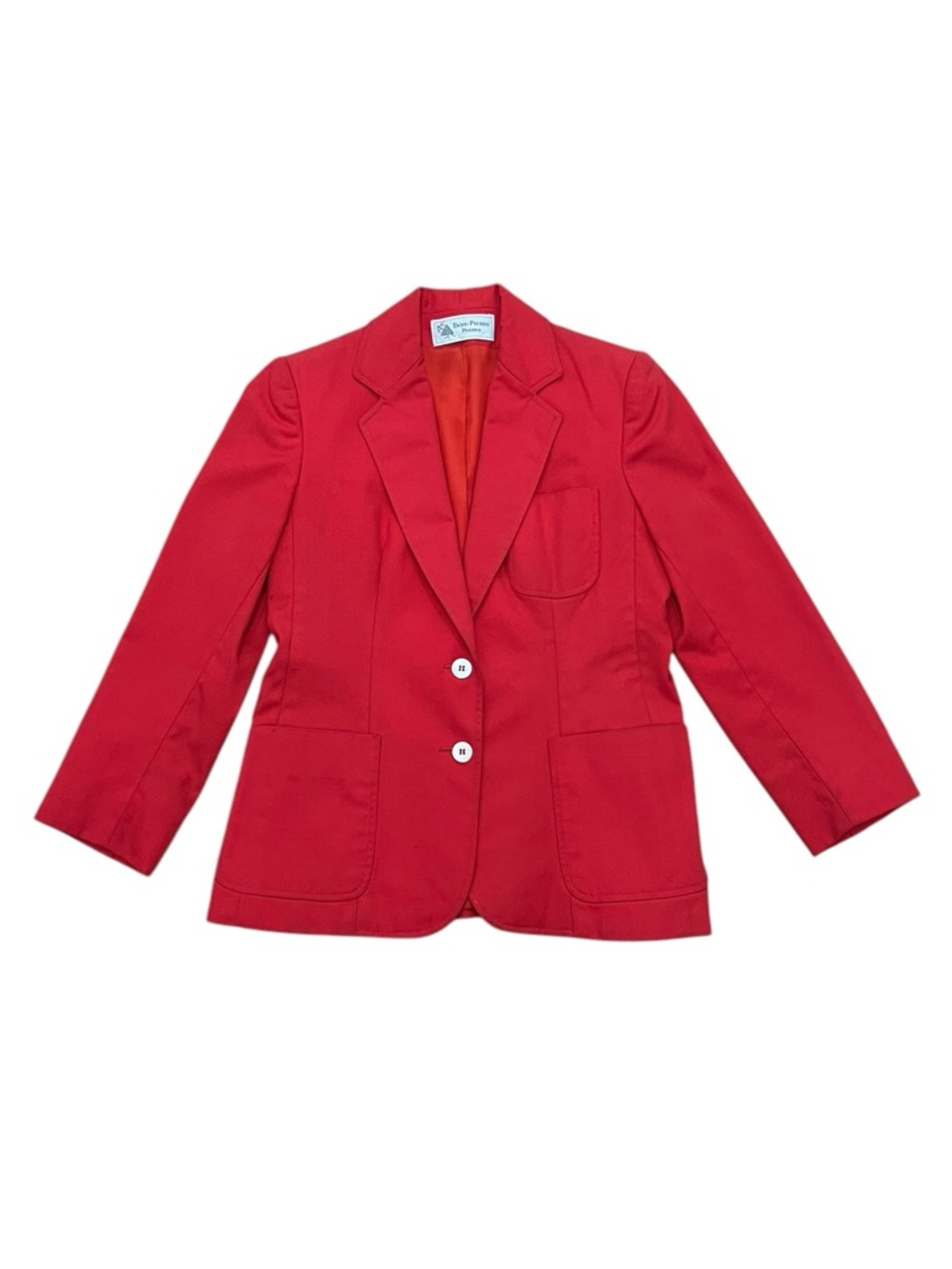 Vintage 1990s Evan Picone Petites Red Cotton Blazer